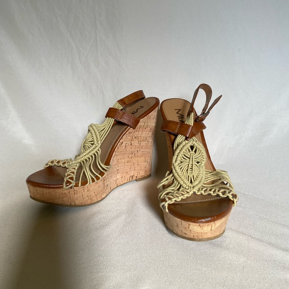 Boho cork wedges